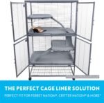 Paw Inspired® Fitted Fleece Liner for Ferret Nation/Critter Nation Cage | for Ferrets, Rats, Chinchillas, Hedgehogs & Other Small Animals (Gray, Double Unit Combo) - Image 7