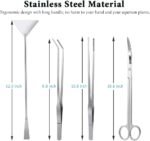 Aquarium Tools, Aquatic Plants Stainless Steel Tool - 4 in 1 Aquascaping Tweezers Scissors Spatula Cleaning Tool Set for Fish Starter Kits & Aquariums Tank Plants Kit - Image 6