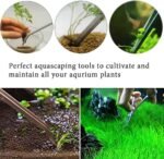 Aquarium Tools, Aquatic Plants Stainless Steel Tool - 4 in 1 Aquascaping Tweezers Scissors Spatula Cleaning Tool Set for Fish Starter Kits & Aquariums Tank Plants Kit - Image 7