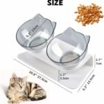 Cat Bowl with Raised Stand, 15° Tilted Detachable Double Pet Food Water Bowls, Transparent Cat & Small Dog Pet Feeder Food Bowl - Image 4