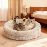 Cat Beds for Indoor Cats, Washable Round Beds for Small Dog and Cats, Soft Plush Faux Fur Removable Pet Bed for Puppy and Kitten, 20"x20"x6" - Image 9