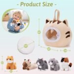 OUOZZZ Cat Stuffed Animal House – Plush Kitten Toy Set with 4 Soft Cats – Interactive & Travel-Friendly Playset for Toddlers & Kids – Huggable, Portable Birthday for Baby - Image 3