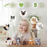 OUOZZZ Cat Stuffed Animal House – Plush Kitten Toy Set with 4 Soft Cats – Interactive & Travel-Friendly Playset for Toddlers & Kids – Huggable, Portable Birthday for Baby - Image 5