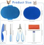Pet Grooming Kit with Slicker Brush Bath Massage Glove Brush Pet Shedding Comb Nail Clipper Trimmer 6 Piece Set for Rabbit Kitten Guinea Pig Cat Chinchilla Ferret Small Animals - Image 3