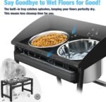 Elevated Dog Bowls for Large Dog, 15“ Tall Raised Food and Water Bowl Set with Stand, Full Metal Spill Proof Design and Stainless Bowls for Indoor & Outdoor Use - Image 3