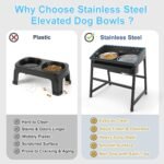 Elevated Dog Bowls for Large Dog, 15“ Tall Raised Food and Water Bowl Set with Stand, Full Metal Spill Proof Design and Stainless Bowls for Indoor & Outdoor Use - Image 7
