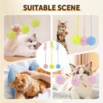 1PCS Hanging Cat Teaser Stick - Retractable Interactive Cat Toy with Spring for Self-Play, Upgrade Cat Wand Toy for Indoor Kittens (Pink) - Image 5