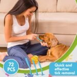 72 Pcs Tick Remover, Tick Removal Tool, 3 Sizes Safe Dog Tick Remover Flea and Tick Remover for Humans Home Small Large Pet Cat Dog, Removes Entire Head Body, 4 Colors - Image 7