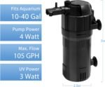 Aquarium Filter Fish Tank Filter with U-V Light, Submersible Aquarium Filter for 10 to 40 Gallon Fish Tank, U-V Filter for Aquarium - Image 9