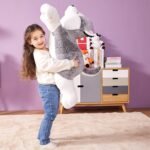 IKASA Giant Husky Stuffed Animal Plush Toy,Large Dog Puppy Cute Jumbo Soft Toys,Huge Big Size Plushy Fluffy Fat Oversized Plushie,Gifts for Kids Girls Boys Girlfriend Children (30 inches, Gray) - Image 3
