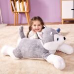 IKASA Giant Husky Stuffed Animal Plush Toy,Large Dog Puppy Cute Jumbo Soft Toys,Huge Big Size Plushy Fluffy Fat Oversized Plushie,Gifts for Kids Girls Boys Girlfriend Children (30 inches, Gray) - Image 5