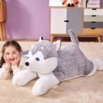 IKASA Giant Husky Stuffed Animal Plush Toy,Large Dog Puppy Cute Jumbo Soft Toys,Huge Big Size Plushy Fluffy Fat Oversized Plushie,Gifts for Kids Girls Boys Girlfriend Children (30 inches, Gray) - Image 8