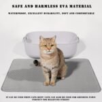 HCY&WLD Cat Litter Mat, 45x26/35x24/30x22/24x18 Inch Double Layer Cat Litter Box Mat, EVA Non-Slip, Waterproof Urine Proof Cat Litter Catcher Mat, Easy Clean Scatter Control (30x22 Inch, Khaki) - Image 4