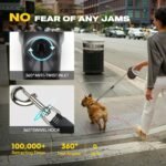 Fida Upgraded Retractable Dog Leash 30ft, Heavy Duty Pet Walking Leash for Medium/Large Breed up to 110 lbs, 360° Tangle-Free Long Retract Dog Lead, Soft Grip, One-Hand Brake, Black - Image 5