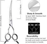 HASHIMOTO Dog Grooming Scissors, Curved Scissors for Dog Grooming, 6.5 inch, 30 Degree of Curved Blade,Light Weight, Pet Shears for Trimming Face and Paws. - Image 3