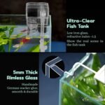 Ultra Clear Small Fish Tank with Filter & Light (3 Gal), Rimless Glass Low Iron Aquarium Starter Kit, Beta Fish Tank & Filter with Surface Skimmer & 3-Mode LED Light - Image 4