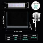 Ultra Clear Small Fish Tank with Filter & Light (3 Gal), Rimless Glass Low Iron Aquarium Starter Kit, Beta Fish Tank & Filter with Surface Skimmer & 3-Mode LED Light - Image 7