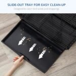 PawHut 23" Bird Cage Flight Parrot House Cockatiels Playpen with Open Play Top and Feeding Bowl Perch Pet Furniture Black - Image 5