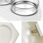 Orthopedic Anti-Vomiting Cat Bowl Set - 15° Tilted Raised Double Food & Water Feeder for Cats & Small Dogs, Shatterproof Food-Grade ABS Material Safe, Lightweight & Durable Clear Detachable Dishes - Image 5