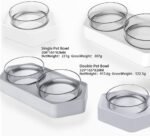 Orthopedic Anti-Vomiting Cat Bowl Set - 15° Tilted Raised Double Food & Water Feeder for Cats & Small Dogs, Shatterproof Food-Grade ABS Material Safe, Lightweight & Durable Clear Detachable Dishes - Image 8