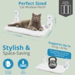 Cordless Window Cat Bed with Bonus Toy – Holds up to 44 lbs – Foldable Cat Bed Window Reversible Winter/Summer Cover – 4 Strong Suction Cups - Hamac Pour Chat avec JOUET - Image 3