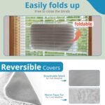 Cordless Window Cat Bed with Bonus Toy – Holds up to 44 lbs – Foldable Cat Bed Window Reversible Winter/Summer Cover – 4 Strong Suction Cups - Hamac Pour Chat avec JOUET - Image 4