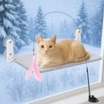 Cordless Window Cat Bed with Bonus Toy – Holds up to 44 lbs – Foldable Cat Bed Window Reversible Winter/Summer Cover – 4 Strong Suction Cups - Hamac Pour Chat avec JOUET - Image 7