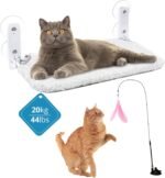 Cordless Window Cat Bed with Bonus Toy – Holds up to 44 lbs – Foldable Cat Bed Window Reversible Winter/Summer Cover – 4 Strong Suction Cups - Hamac Pour Chat avec JOUET - Image 9