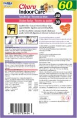 INABA Churu Indoor Care for Hairball Control, Functional Lickable Cat Treat with Taurine & Green Tea Extract, 14g Each, 60 Tubes Total, Tuna & Chicken Variety - Image 8