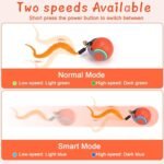 Interactive Cat Toy Ball - Automatic Interactive Cat Toys for Indoor Cats with 2 Tails, 2 Speeds Rechargeable Enrichment Toys for Small/Medium/Large to Keep Them Busy (Orange) - Image 6