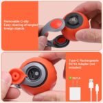 Interactive Cat Toy Ball - Automatic Interactive Cat Toys for Indoor Cats with 2 Tails, 2 Speeds Rechargeable Enrichment Toys for Small/Medium/Large to Keep Them Busy (Orange) - Image 8