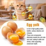 HavenJanny Freezed-Dried Cat Grass Treats, Catgrass Egg Yolk Duo Bites, Cat Dental Treats for Hairball Control and Healthy Coat, Cats Teething Stick (60g, EggYolk) - Image 5