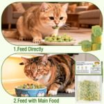 HavenJanny Freezed-Dried Cat Grass Treats, Catgrass Egg Yolk Duo Bites, Cat Dental Treats for Hairball Control and Healthy Coat, Cats Teething Stick (60g, EggYolk) - Image 8