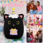 Black Cat Plush,Kawaii Happy Birthday Black Cat Plush Pillow with Gifts,Soft Cat Stuffed Animal Toy for Birthday Gifts Party Decoration for Kids Girls Boys - Image 4