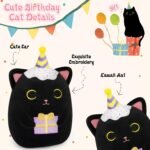 Black Cat Plush,Kawaii Happy Birthday Black Cat Plush Pillow with Gifts,Soft Cat Stuffed Animal Toy for Birthday Gifts Party Decoration for Kids Girls Boys - Image 5