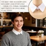 2 PCS Detachable Cuff with Fake Collar and Classic False Shirt Sleeves and Necktie Bows White Cuffs for Wrists for Women's Blouses and Sweaters - Image 6