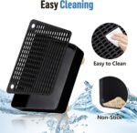 Extra Large Cat Litter Box Step Ramp, Cat's Litter Catcher Mat with Wooden Feet, Filter Function, Pedal Stool for Self-Cleaning Cat Litter Box, Ideal for Kitten & Elderly Cats (Black) - Image 6