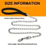 Heavy Duty Metal Dog Leash, 6FT Chew Proof Pet Leash Chain with Soft Padded Handle for Large & Medium Size Dogs (180cm*3mm) - Image 5