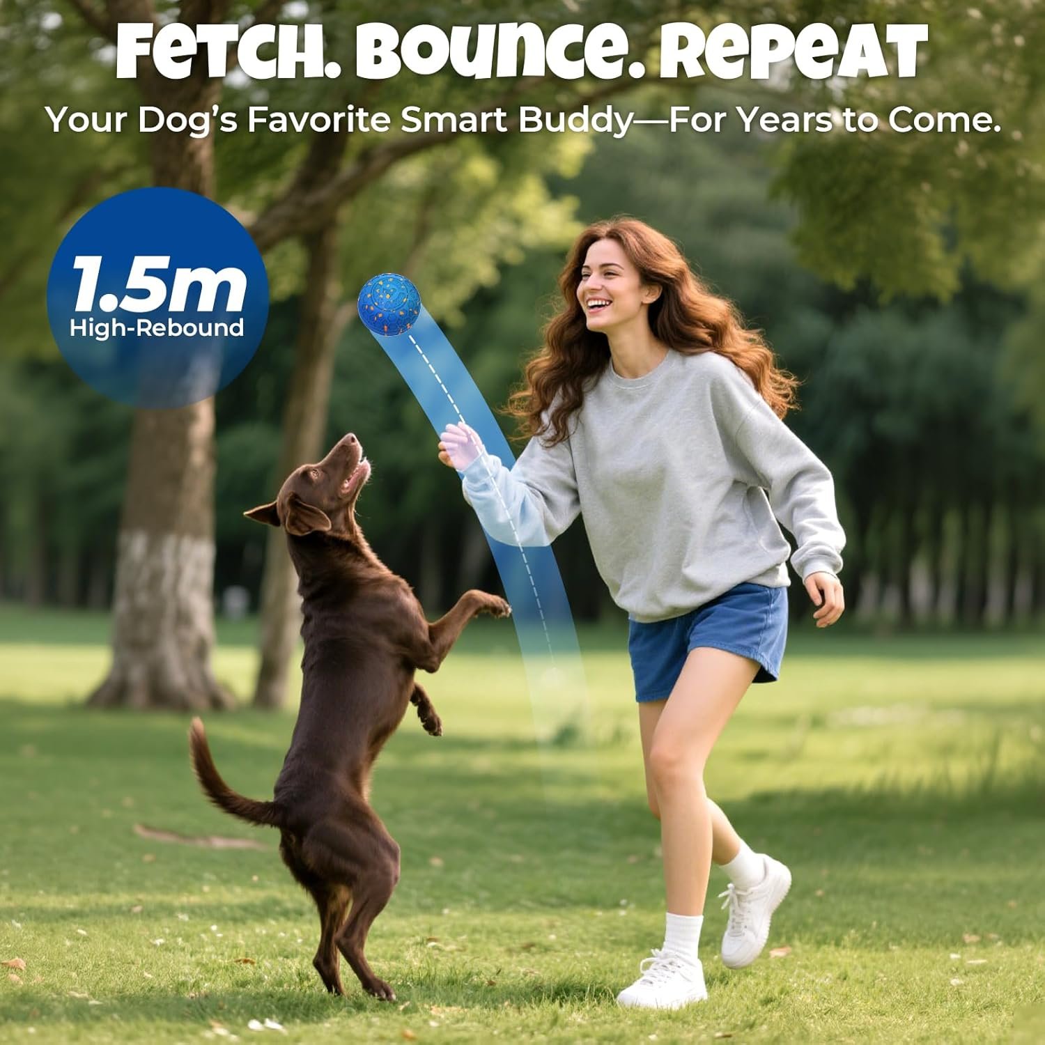 Interactive Dog Ball: Moving Dog Ball Auto Rolling - Interactive Dog Toys for Boredom - Bouncy & Throwable, Type-C Rechargeable, Washable, for Small & Medium & Large Dogs - Image 5