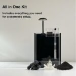 Nano Aquarium Kit,1.5 Gallon Rimless Small Fish Tank with Filter, Fish Light, and Landscape Decorations, for Home and Office (Black-Crystal, Small) - Image 3