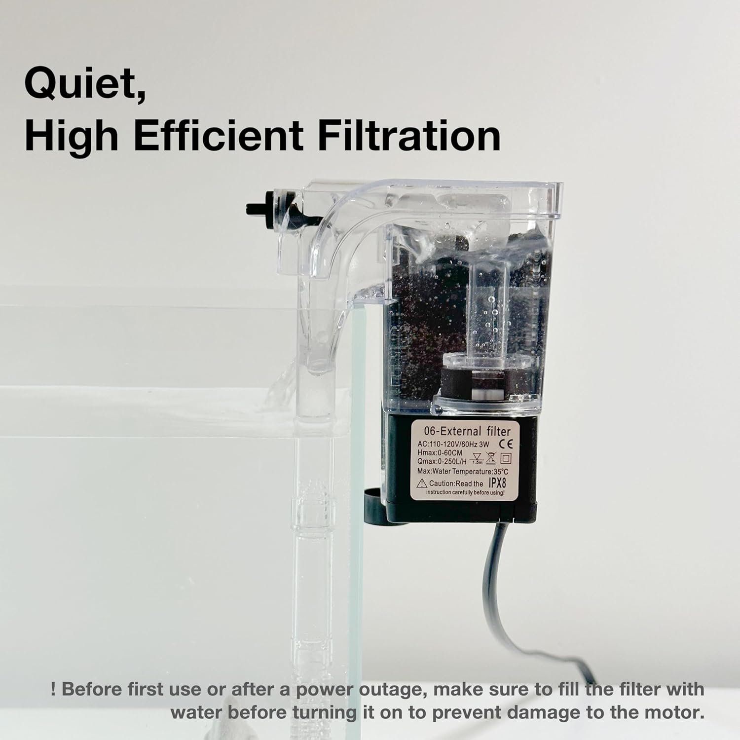 Nano Aquarium Kit,1.5 Gallon Rimless Small Fish Tank with Filter, Fish Light, and Landscape Decorations, for Home and Office (Black-Crystal, Small) - Image 6