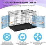 BestPet 24,30,36,42,48 Inch Dog Crates for Large Dogs Folding Mental Wire Crates Dog Kennels Outdoor and Indoor Pet Dog Cage Crate with Double-Door,Divider Panel, Removable Tray (Black, 48") - Image 4