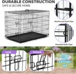 BestPet 24,30,36,42,48 Inch Dog Crates for Large Dogs Folding Mental Wire Crates Dog Kennels Outdoor and Indoor Pet Dog Cage Crate with Double-Door,Divider Panel, Removable Tray (Black, 48") - Image 5