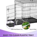 BestPet 24,30,36,42,48 Inch Dog Crates for Large Dogs Folding Mental Wire Crates Dog Kennels Outdoor and Indoor Pet Dog Cage Crate with Double-Door,Divider Panel, Removable Tray (Black, 48") - Image 6