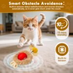 Interactive Cat Toys Ball - Fluffy Mouse-Like Design with 3 Modes, Smart Obstacle Avoidance & Type-C Charging, Rechargeable Cat Ball Toy for Indoor (Fluffy (Green)) - Image 5