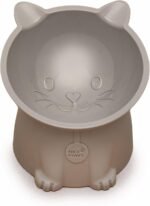 Tilted Elevated Cat Food Bowl - White/Grey - 2 Pc - Anti Vomit Raised Pet Bowl for Cats and Small Dogs - 100% Recycled Plastic - Image 4