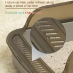 Open Litter Box U Shape Lowered Entry with Scoop, High Sided Semi-Closed Kitty Litter Pan, Durable Bedpan for Small & Large Cats, Kitten Toilet Pet Supplies, Anti-Leakage Easy Clean - Image 4
