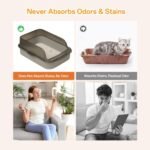 Open Litter Box U Shape Lowered Entry with Scoop, High Sided Semi-Closed Kitty Litter Pan, Durable Bedpan for Small & Large Cats, Kitten Toilet Pet Supplies, Anti-Leakage Easy Clean - Image 8