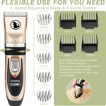Ceenwes Low Noise Pet Clippers - Rechargeable Dog Trimmer, Cordless Grooming Tool With Comb Guides, Scissors, Nail Kits for Dogs, Cats & Other Hairy Animals - Image 4