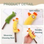 4-Pack Catnip Toys with Silvervine Stick Cat Toys with Various Cute Animal Styles, Plush Cat Toys for Indoor Cats, Cat Chew Toys Kitten Toys - Image 3